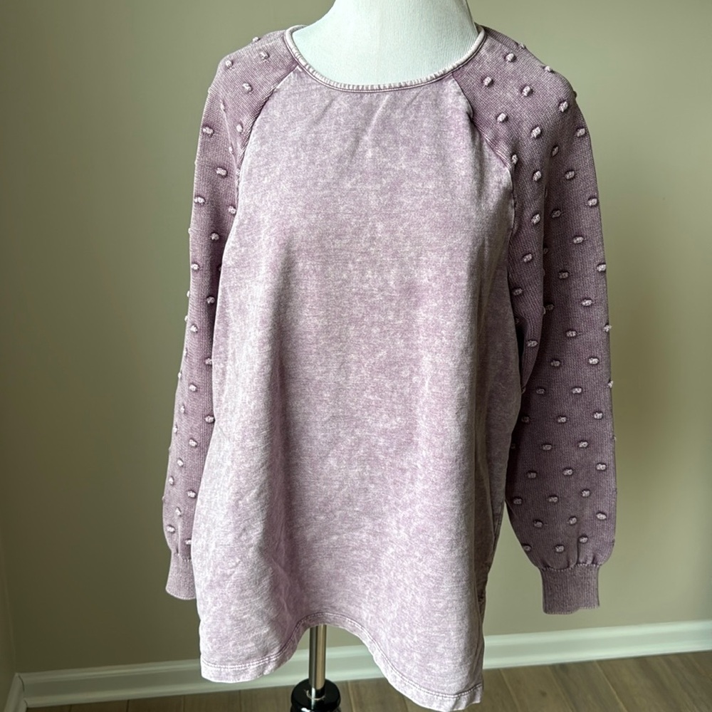 Leo & Nicole Bobble Stitch Long Sleeve Pullover Sweater 🌼